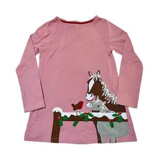 Mini Boden Holiday Horse Appliqué Tunic Size 8/9
